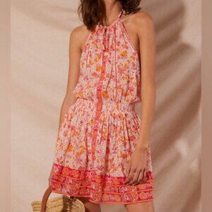 Poupette St Barth Carine smocked floral blouson dress size large vacation monaco